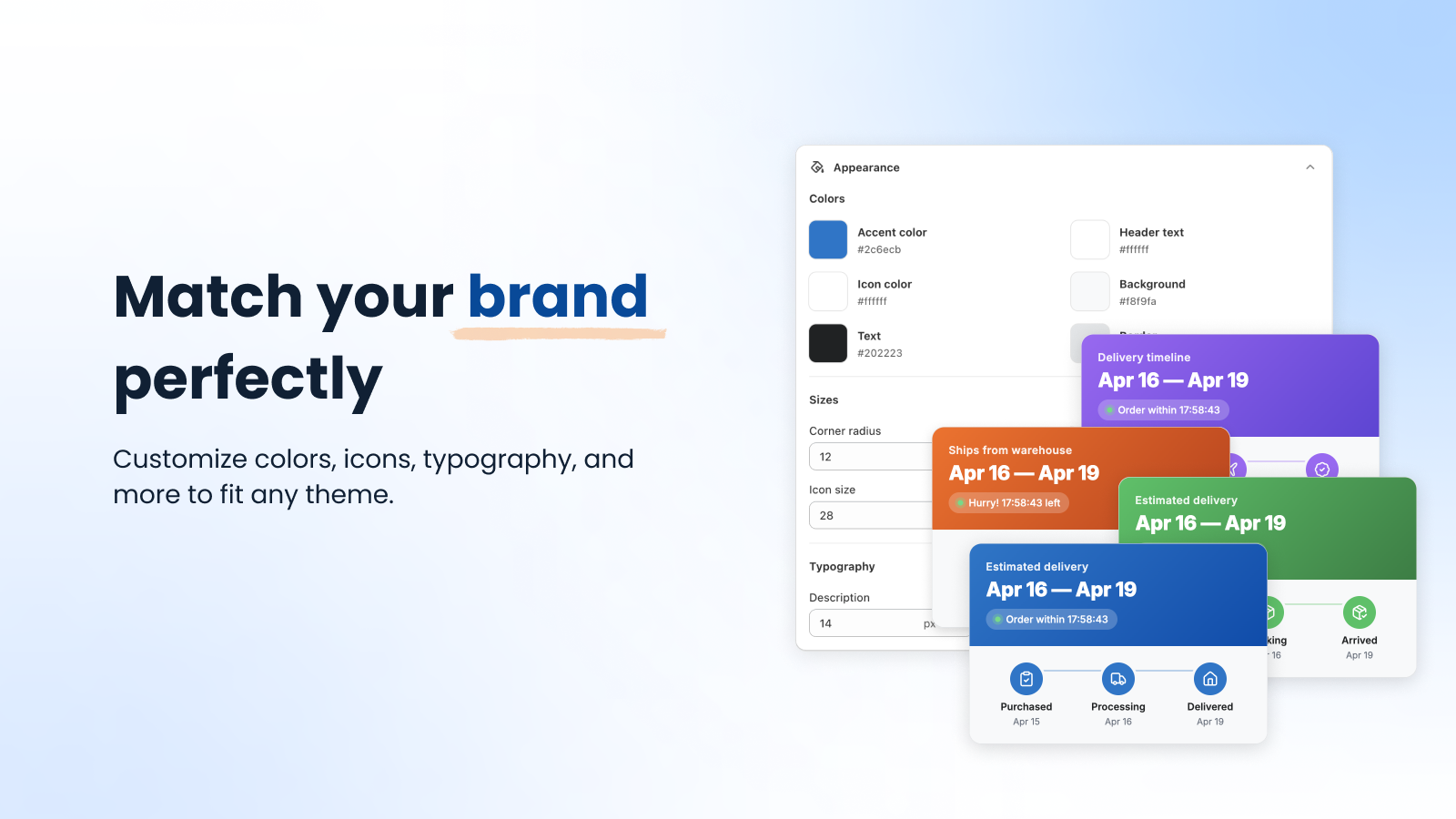 Widget color customization with multiple theme variants
