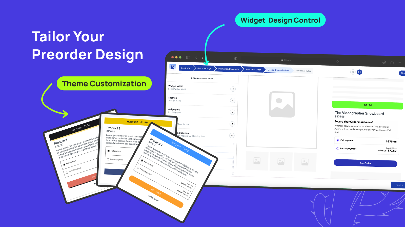 Themes and Preorder Widget Design