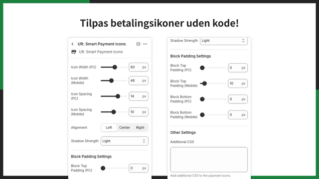 Tilpas betalingsikoner uden kode!