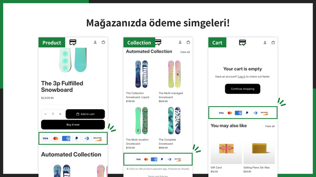 Mağazanızda ödeme simgeleri!