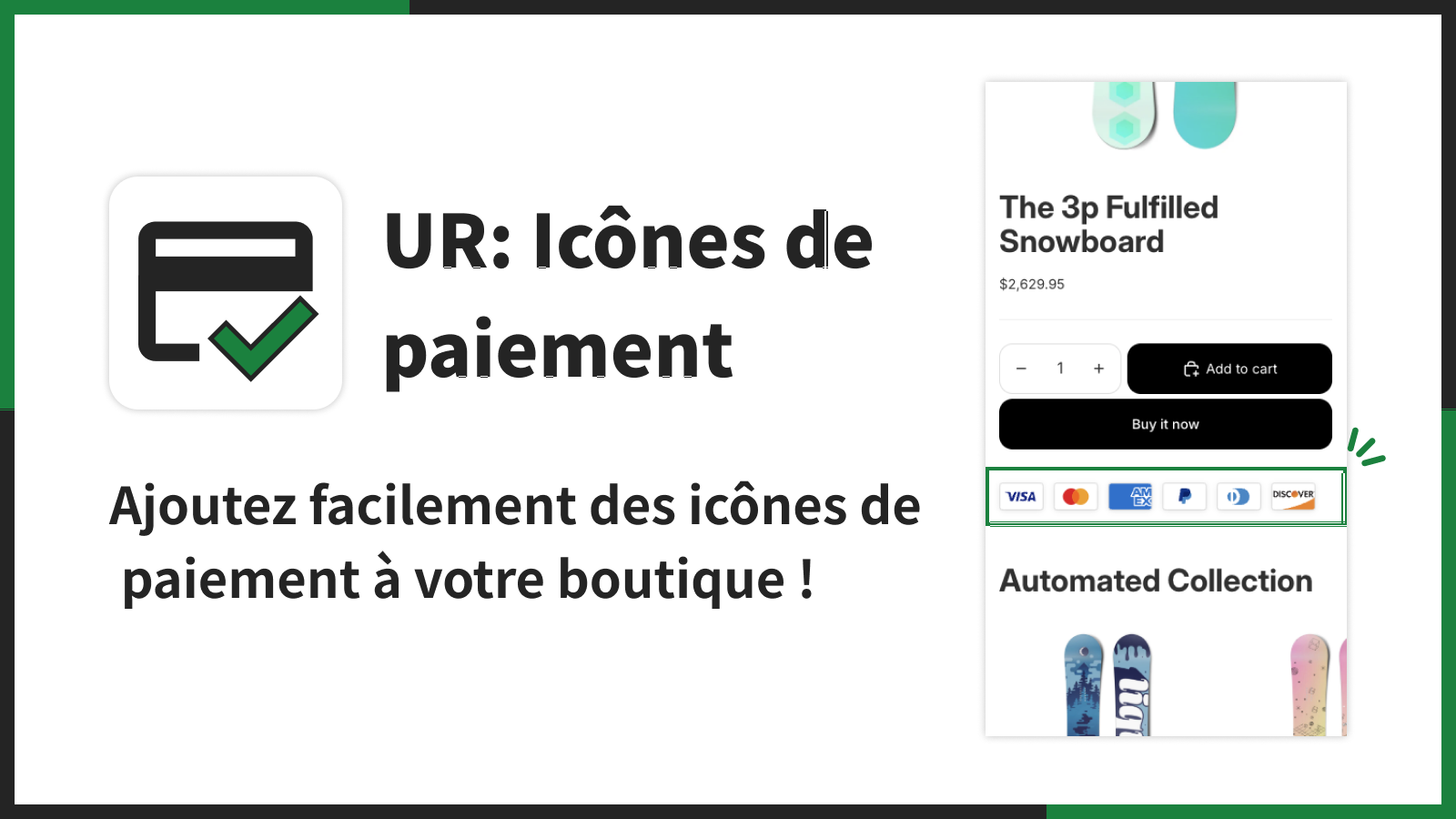 Ajoutez facilement des icônes de paiement à votre boutique !