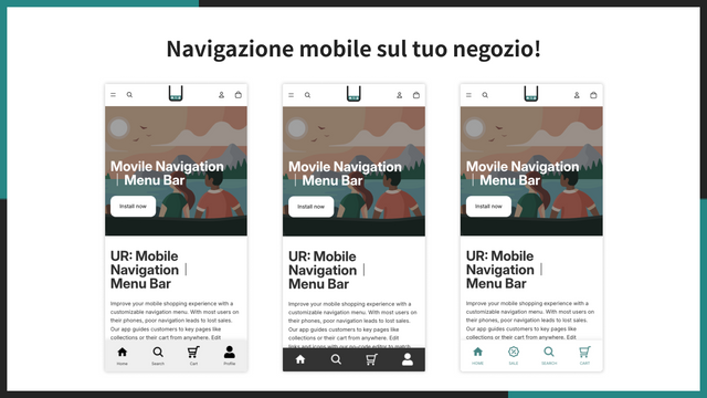 Navigazione mobile sul tuo negozio!