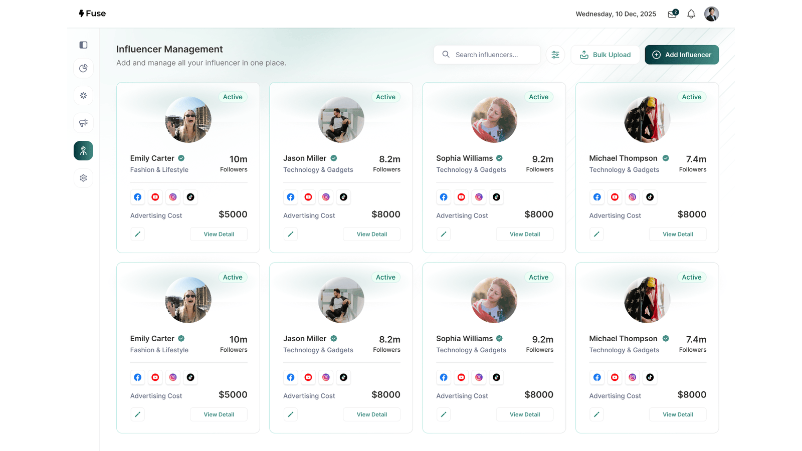 Influencers Management