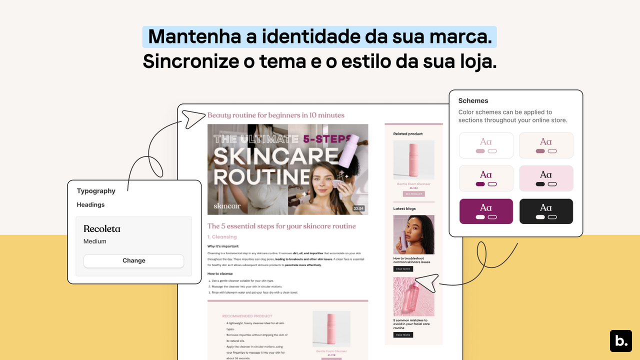 Sincronize o tema da sua loja