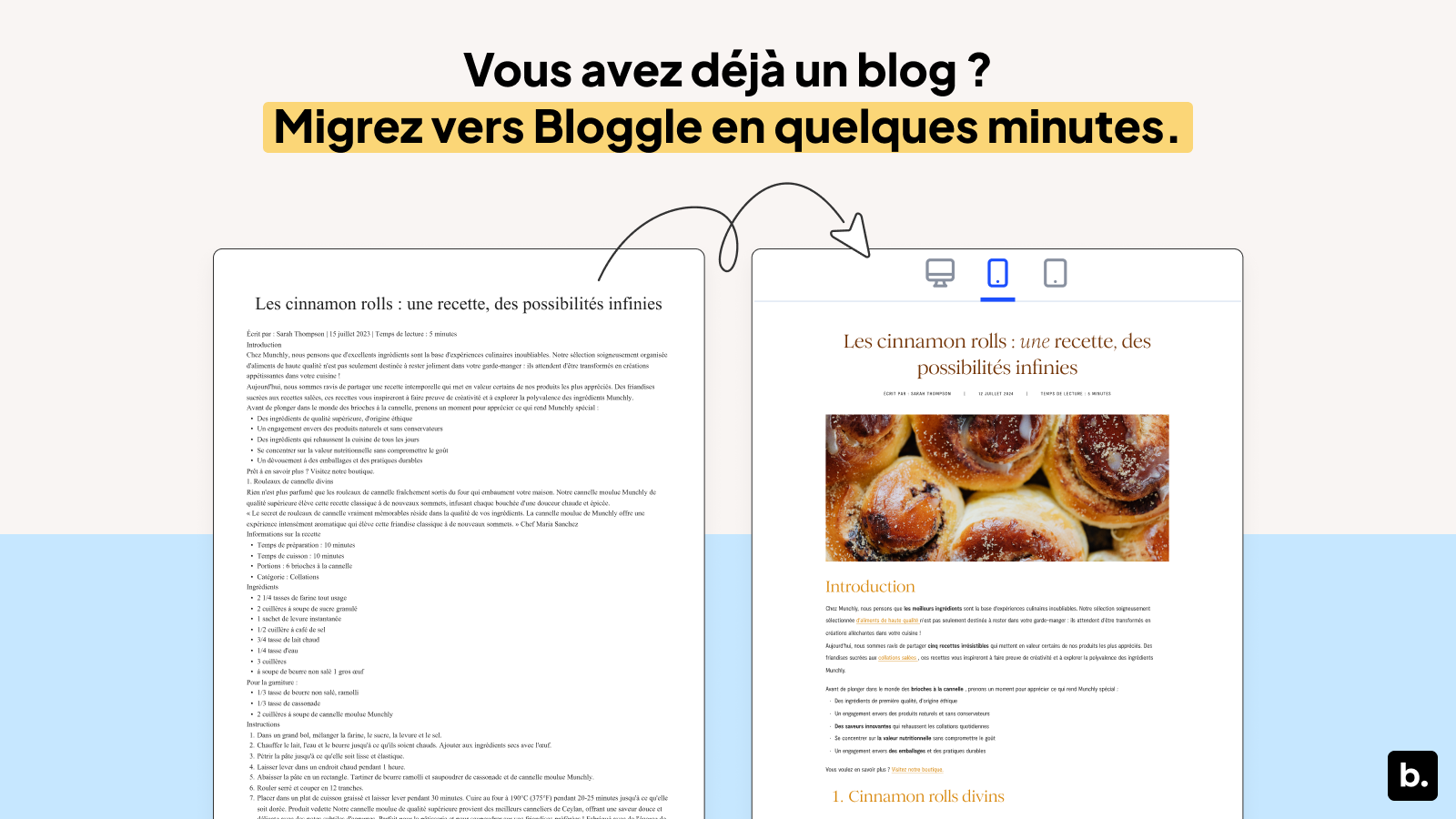 Migrez votre blog actuel