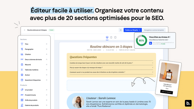 Concevez des blogs avec notre éditeur glisser-déposer