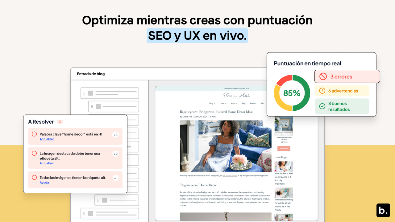 Obtén tips en vivo de optimización SEO y UX