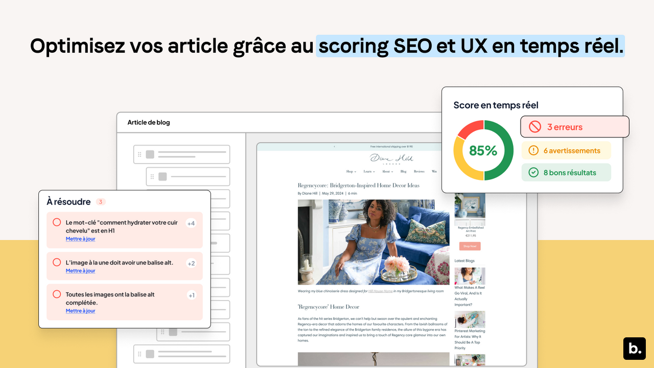 Recevez des conseils SEO & UX en temps réel
