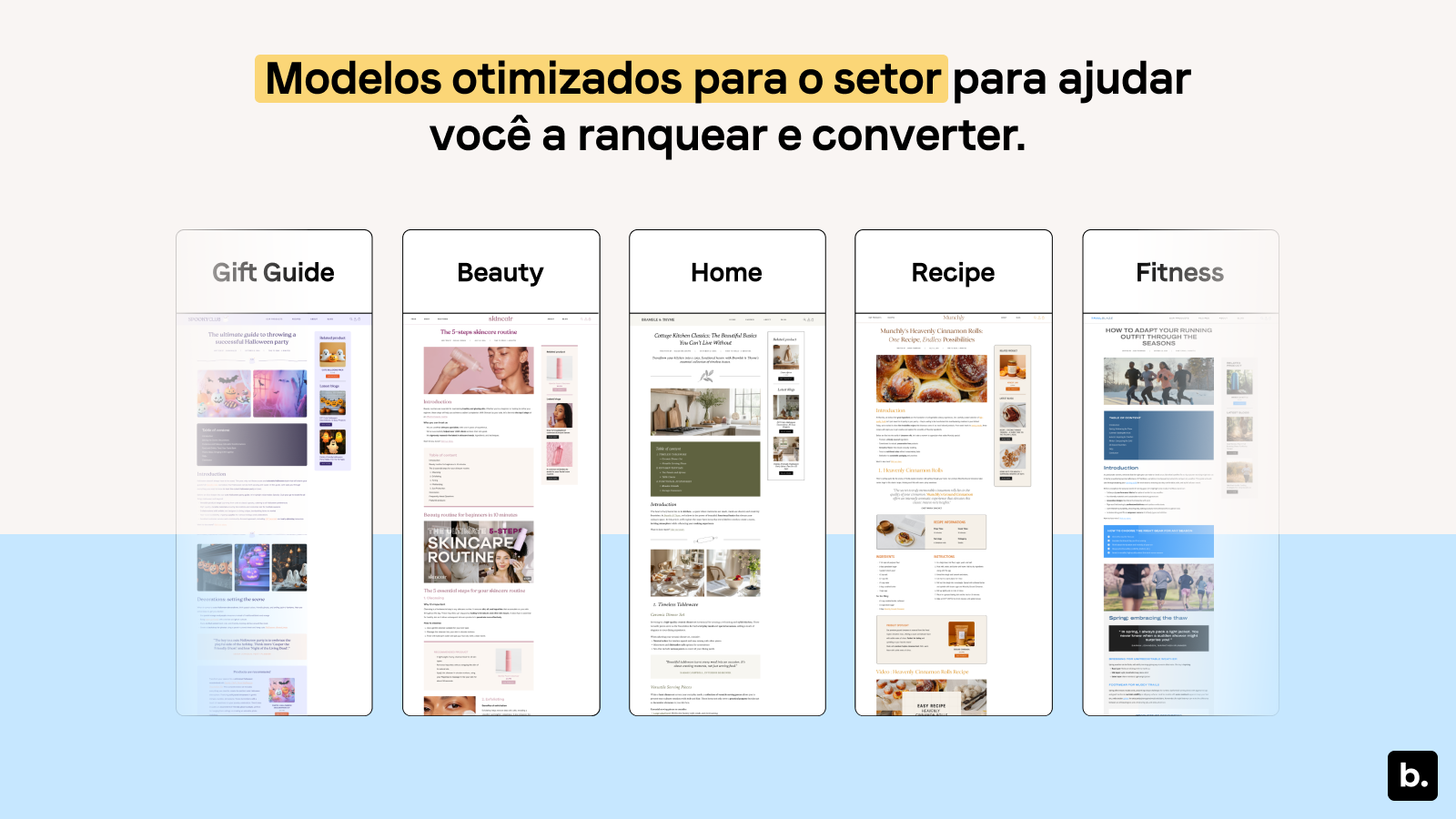 Escolha entre nossa galeria de modelos