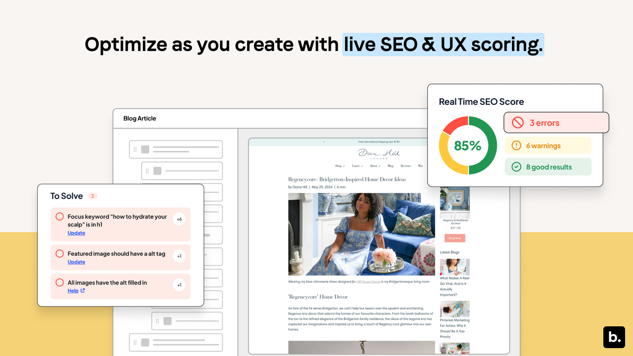 Get live SEO & UX optimization tips
