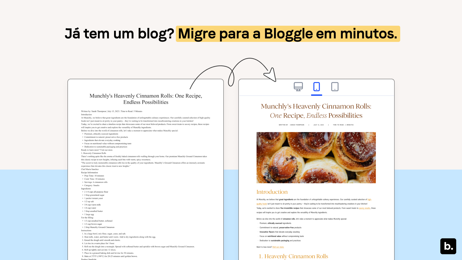 Migre seu blog atual