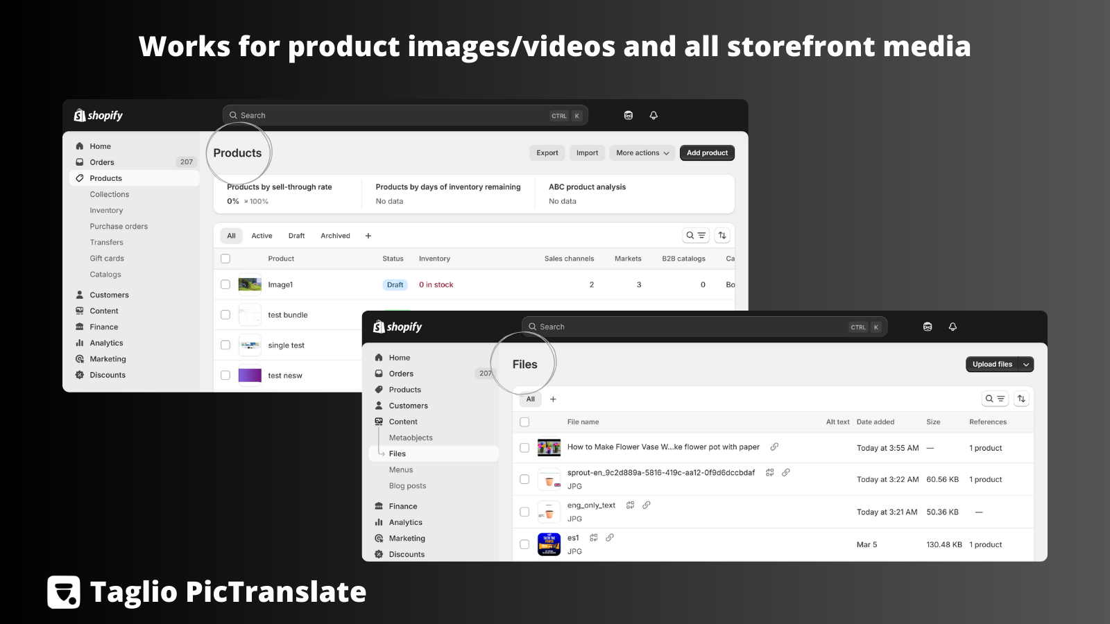 Products and any media store front