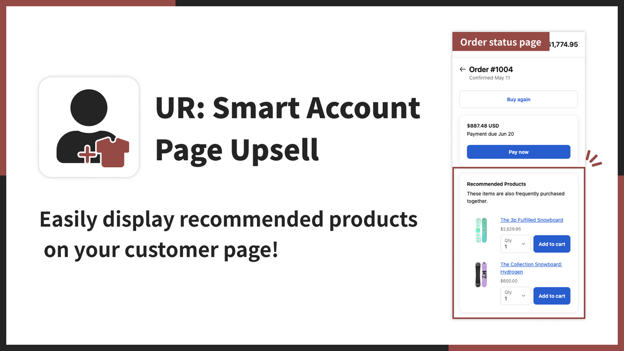 Easily display recommended products on your customer page!