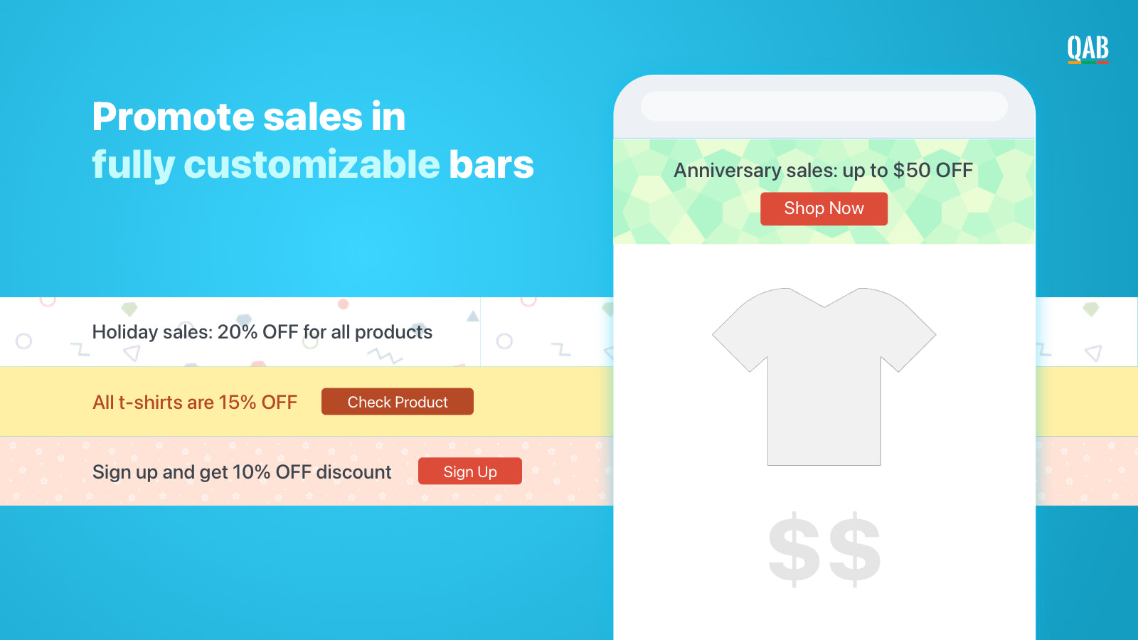 App Shopify, Quick Announcement Bar da Hextom, Notificação