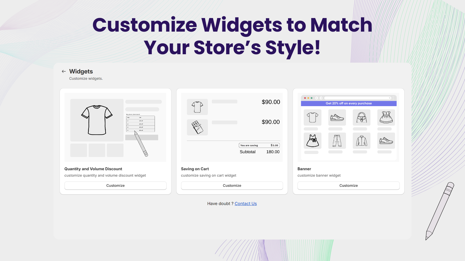 customize widgets