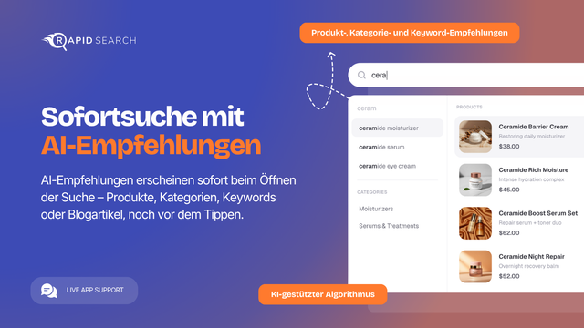 Shopify autocomplete search with instant product recommendations