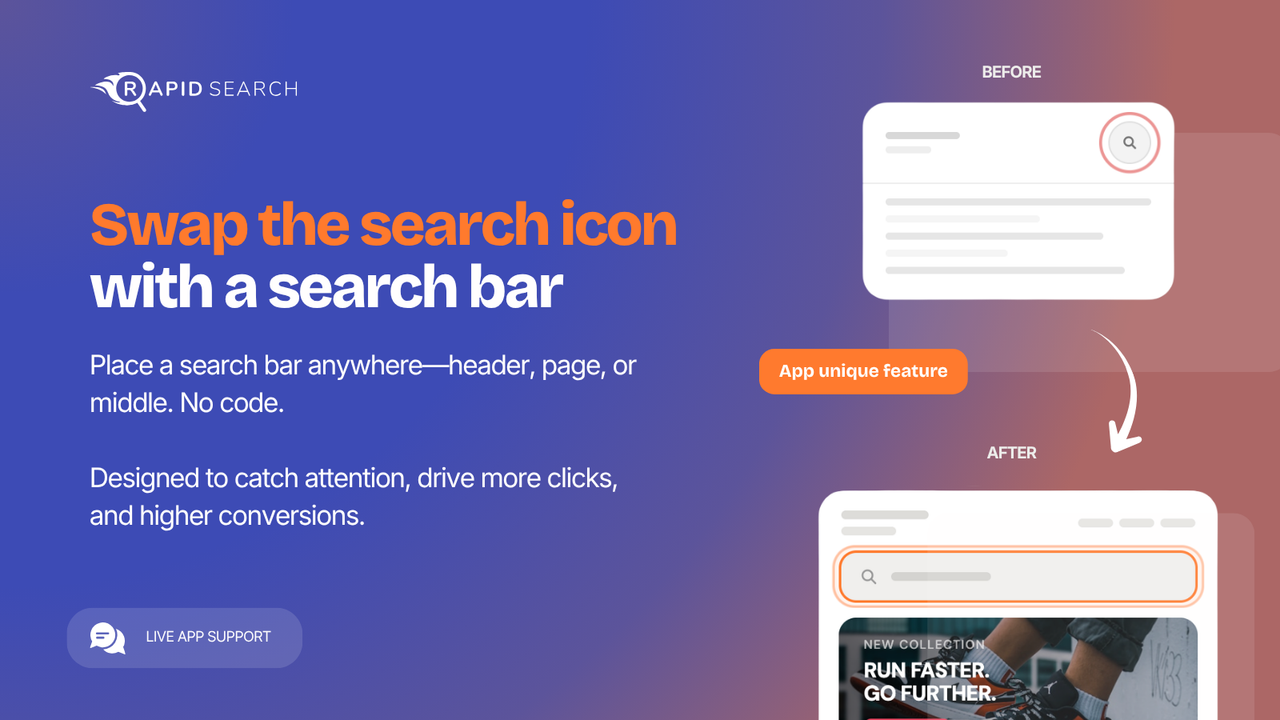 Always visible Shopify search bar for higher conversions