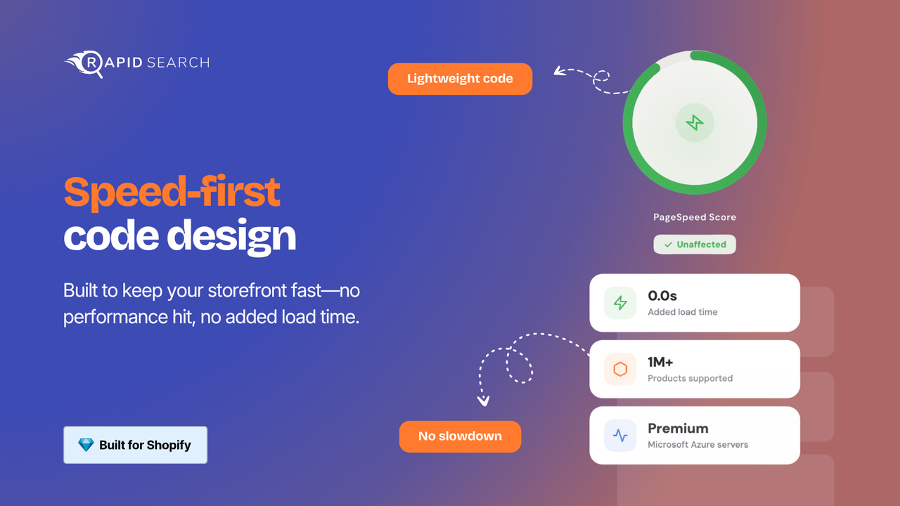 Lightweight Shopify search app for faster store performance