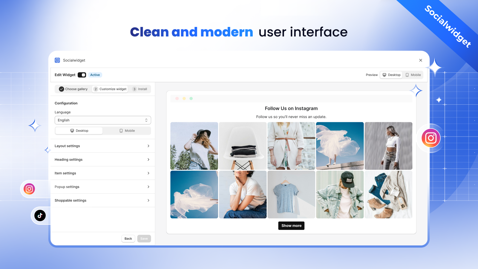 Clean and mordern easy-to-use user interface