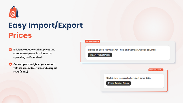 Easy Import/Export Prices