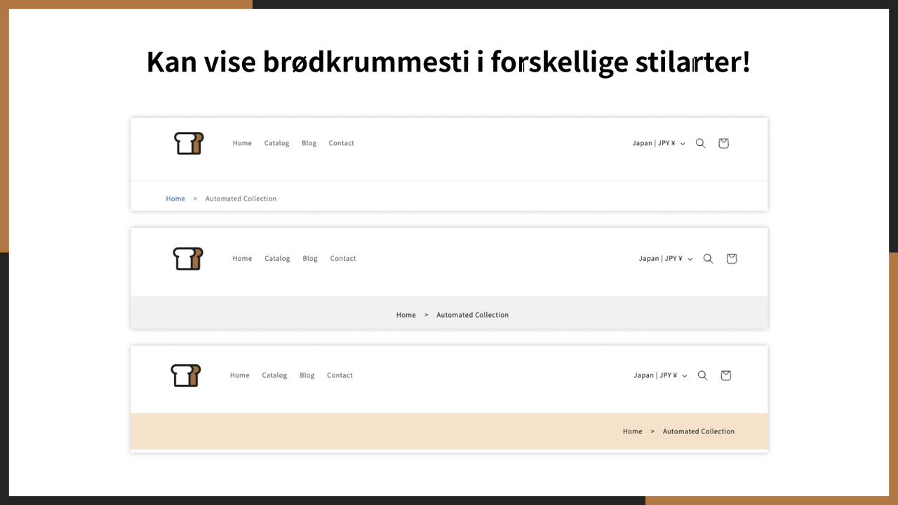 Zobrazení drobečkové navigace v různých stylech!