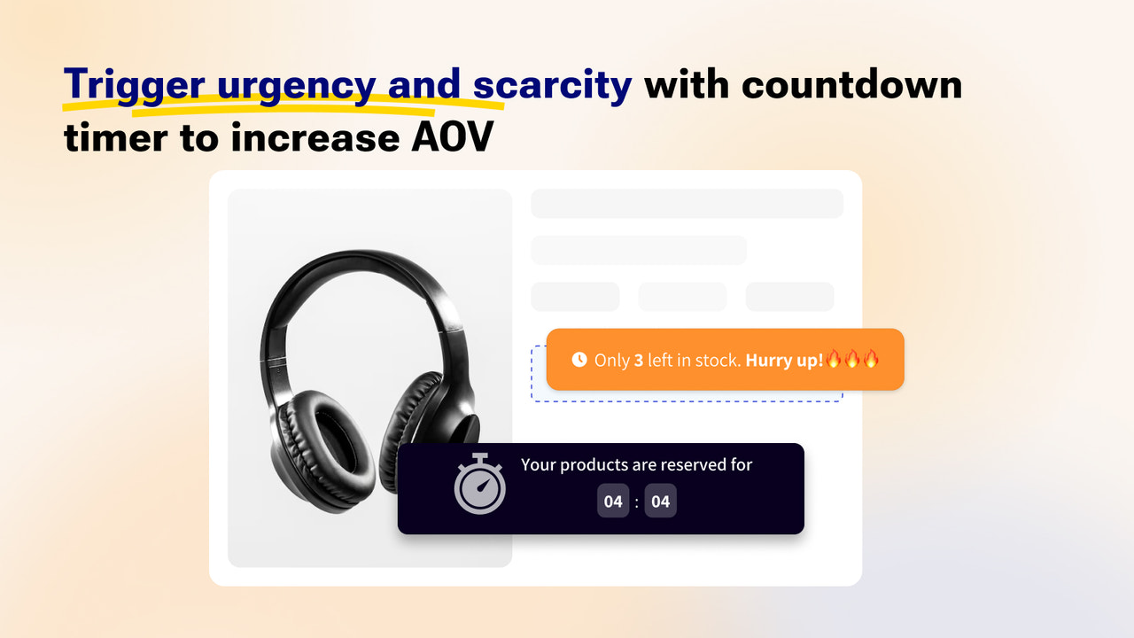 Countdown timer triggers urgency & scarcity to boost conversion
