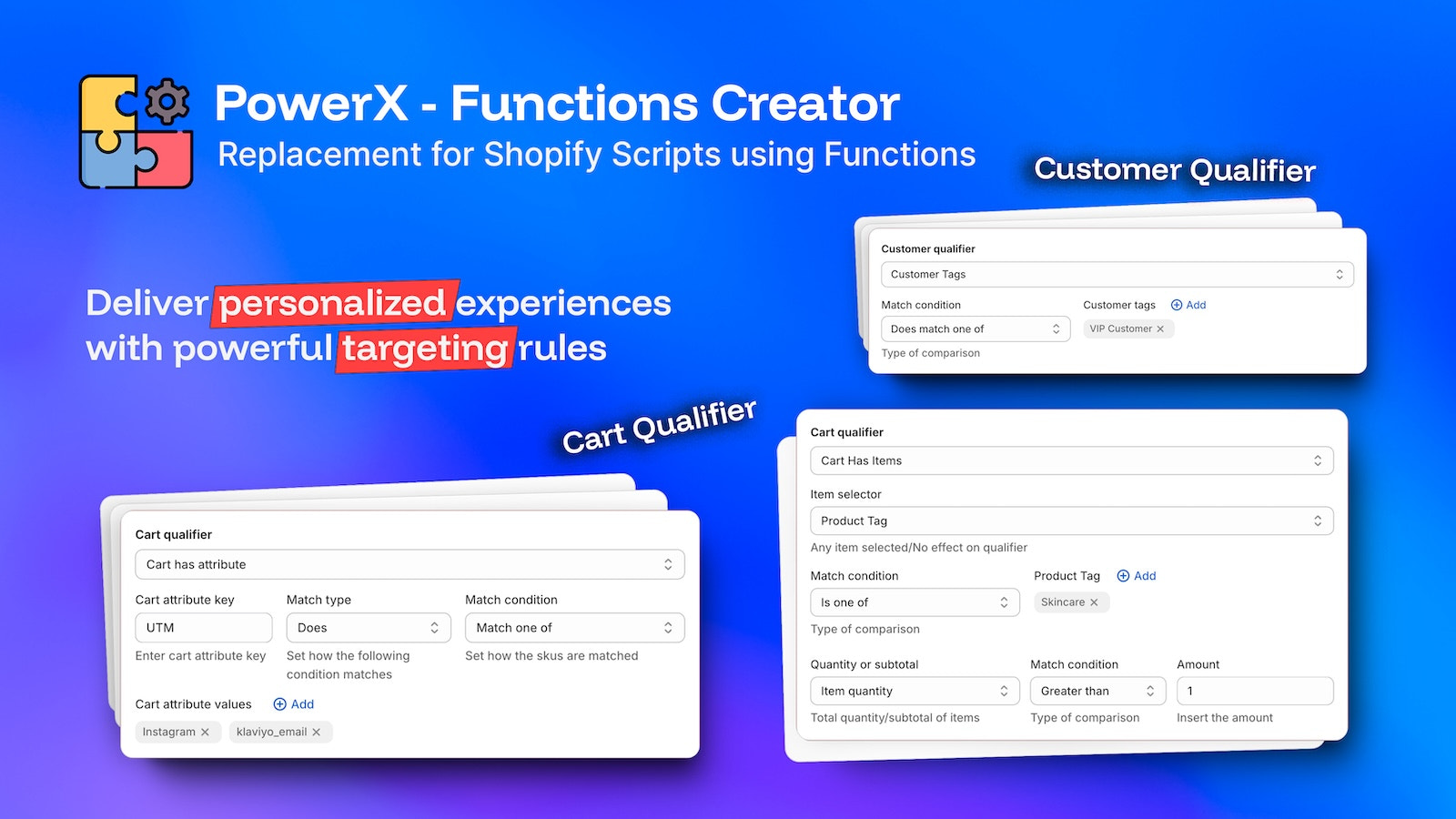 Deliver personalized experiences with powerful targeting rules