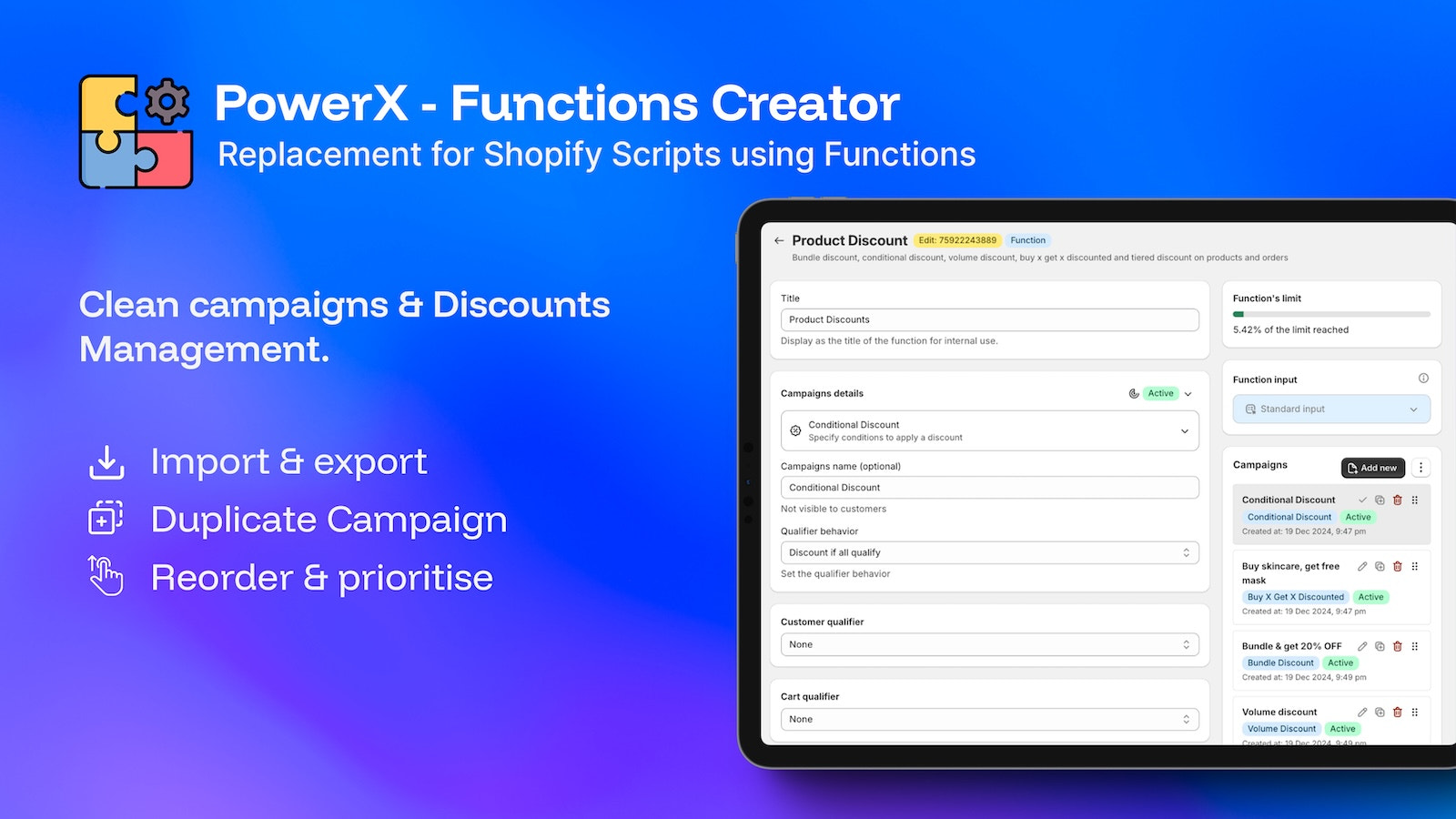 Clean campaigns & Discounts Management when generating functions