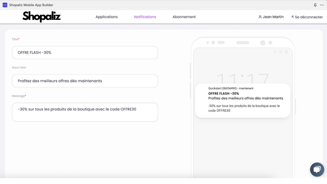 Créez des notifications push facilement et en illimité