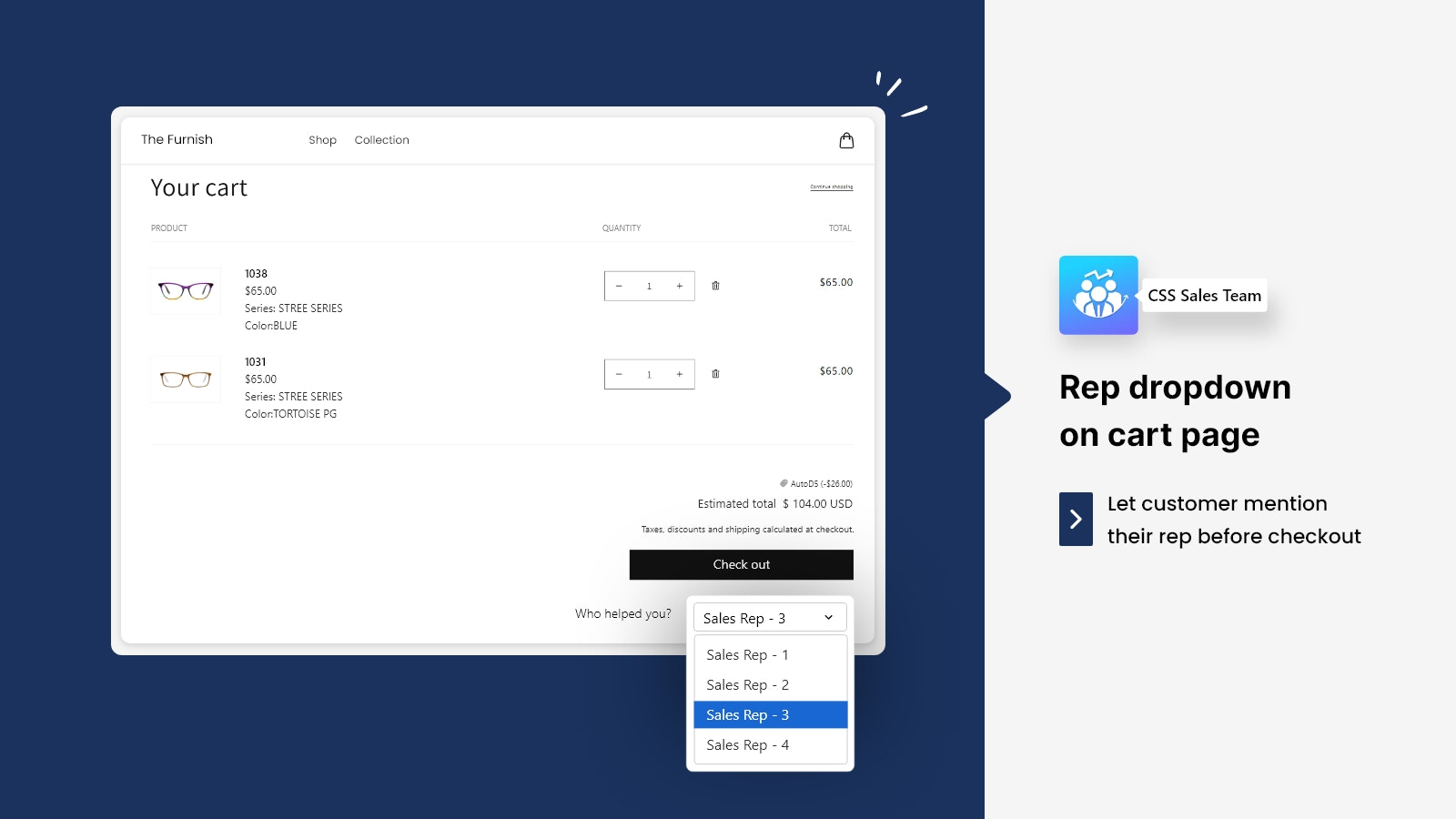 Track rep orders placed via their POS accounts