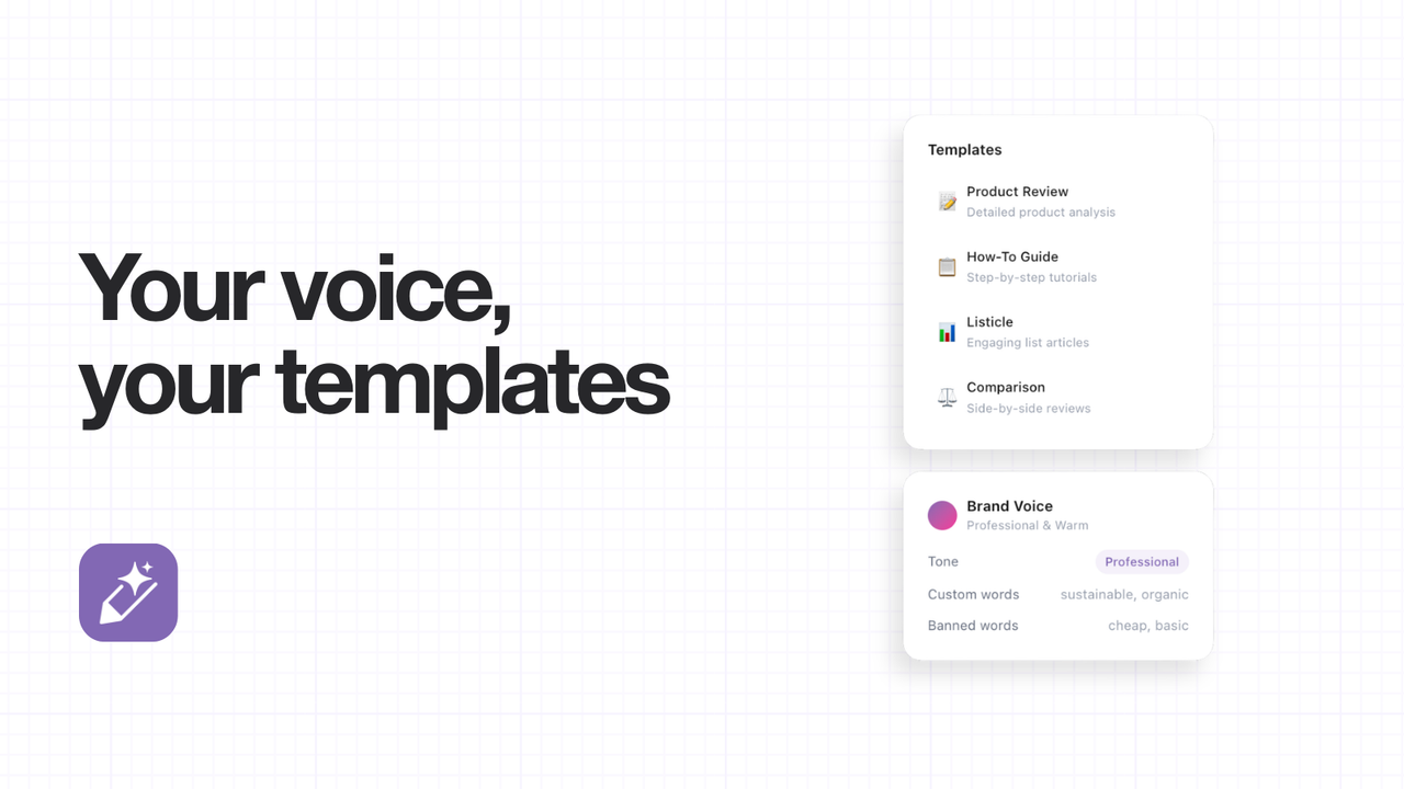 Your voices, your templates - AutoWrite Shopify App
