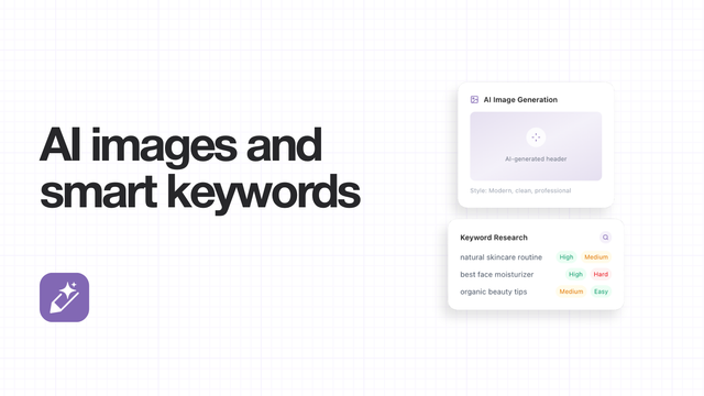 AI images and smart keywords - AutoWrite Shopify App