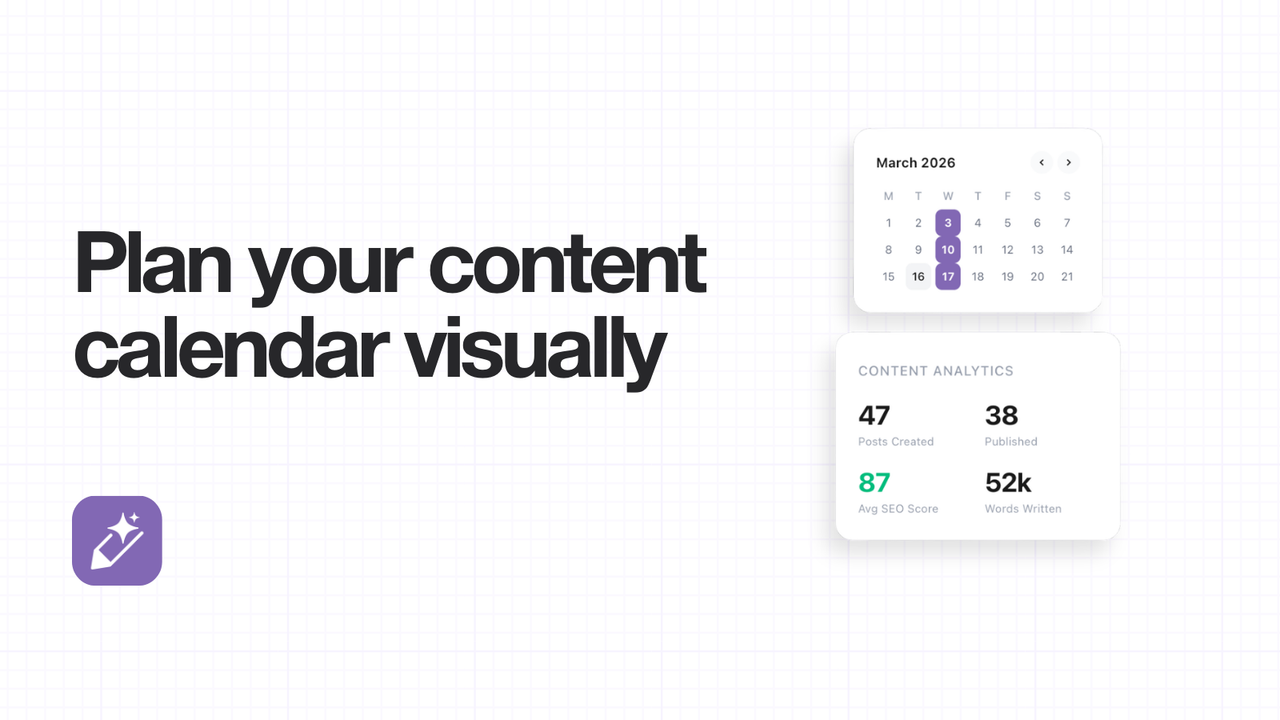 Plan your content calendar visually - AutoWrite Shopify App