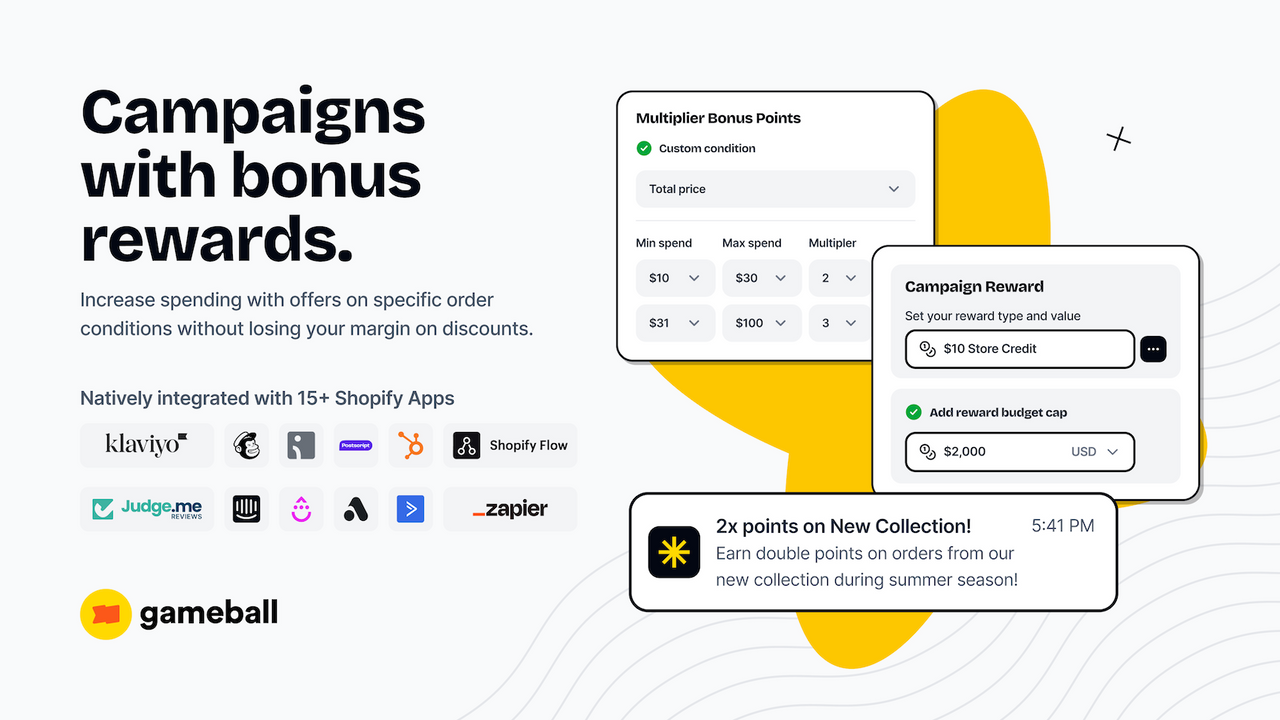 Bonus rewards (point multipliers) with customizable conditions