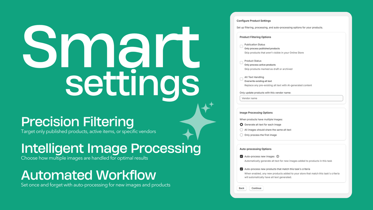 ALT SEO AI Alt Text Generator - Smart Settings