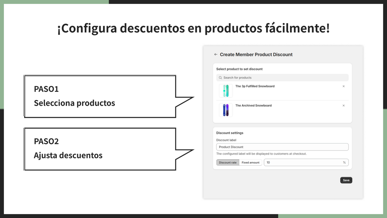 ¡Configura descuentos en productos fácilmente!