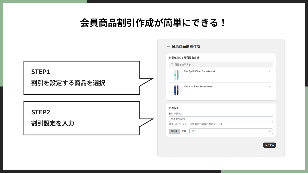 会員商品割引作成が簡単にできる！