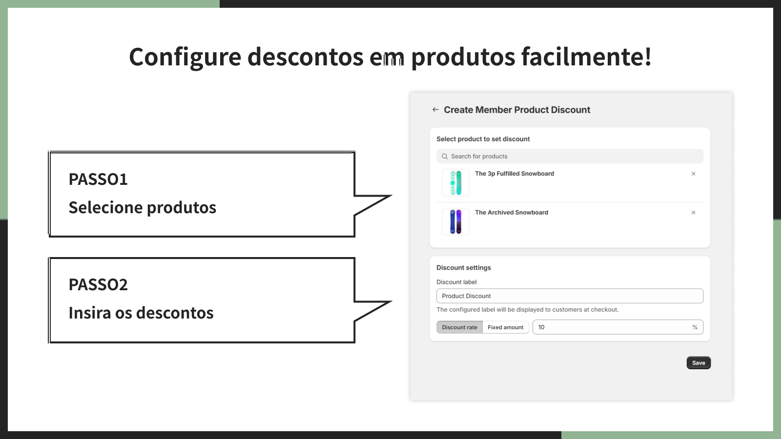 Configure descontos em produtos facilmente!