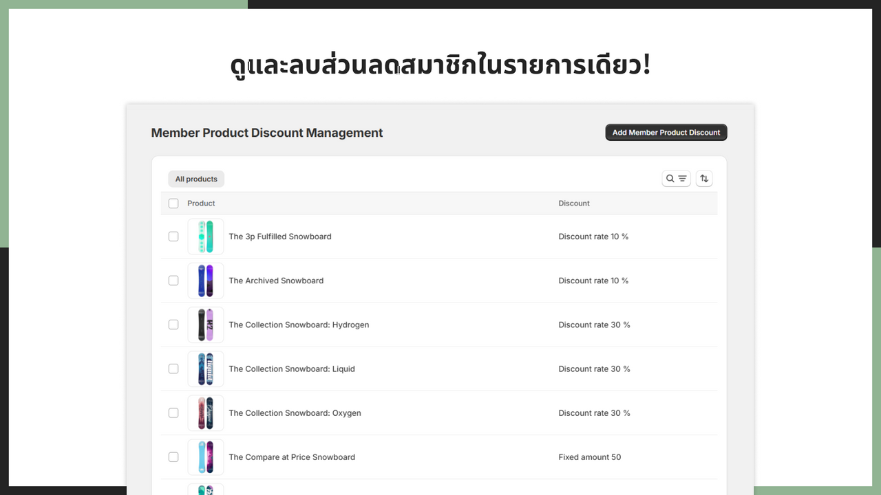 ดูและลบส่วนลดสมาชิกในรายการเดียว!