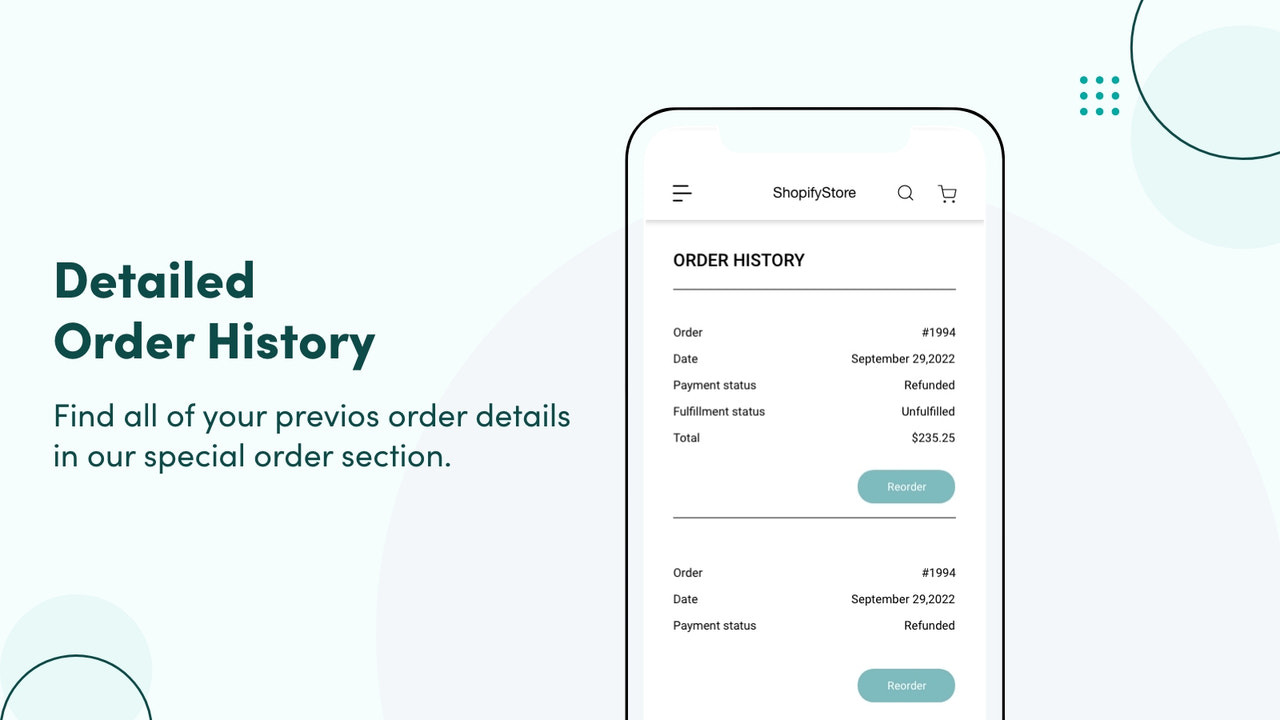 Detailed Order History