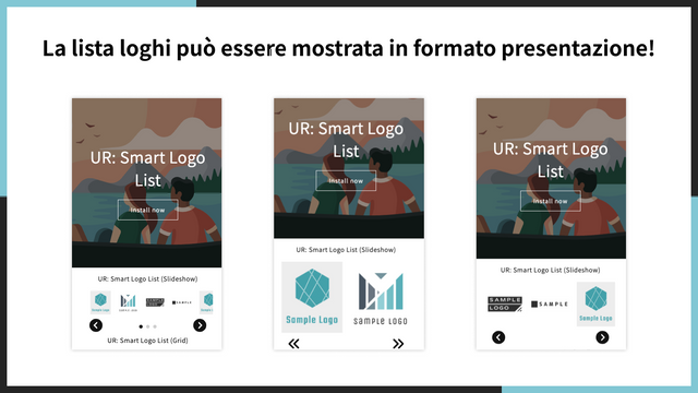 La lista loghi può essere mostrata in formato presentazione!