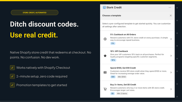 Ditch discount codes. Use Real Credit