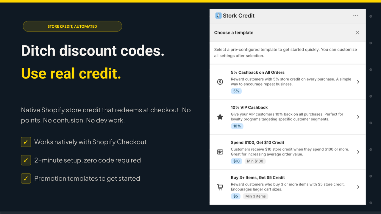 Ditch discount codes. Use Real Credit