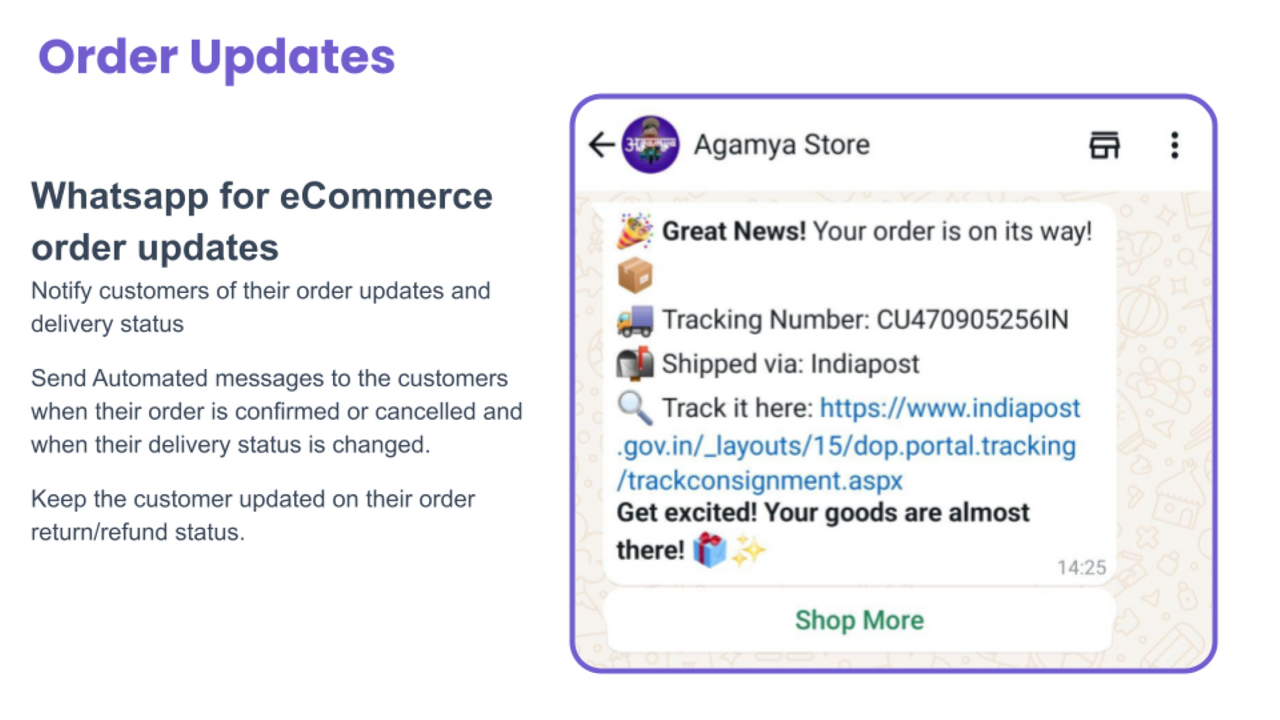 WhatsApp for eCommerce order updates