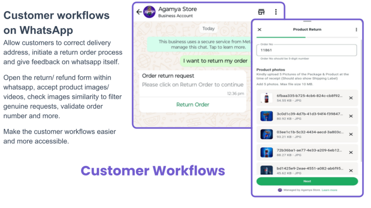Customer workflows on WhatsApp