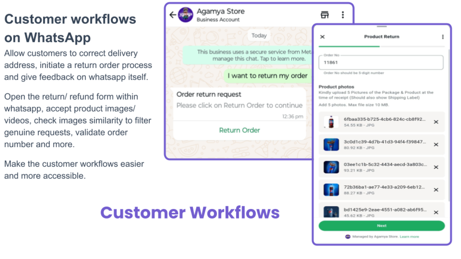 Customer workflows on WhatsApp