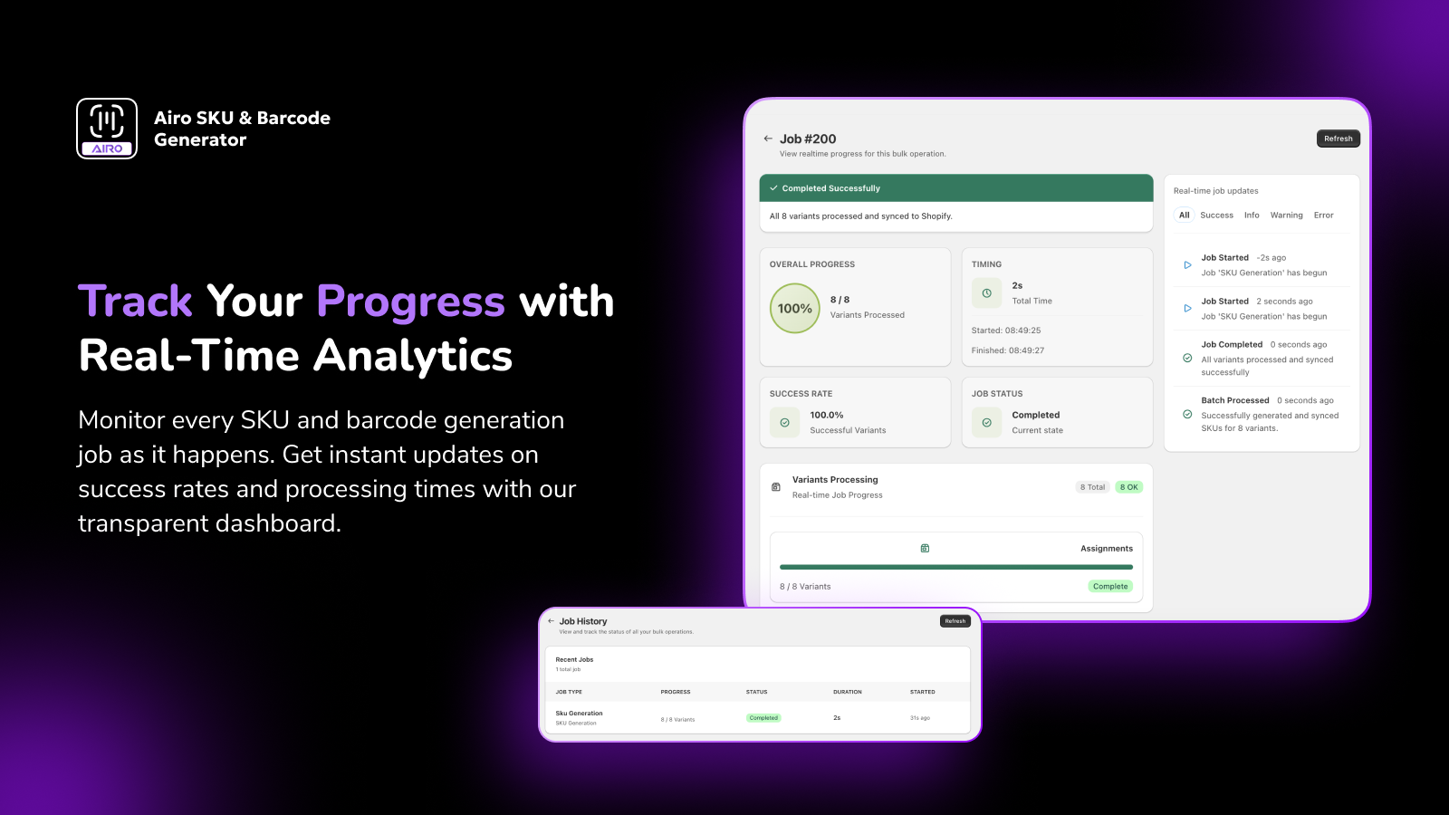 Dashboard page