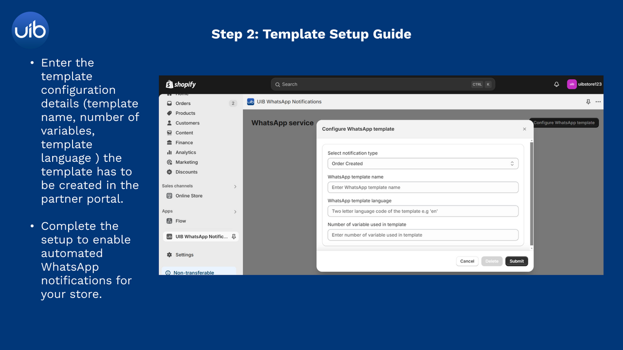 template configuration