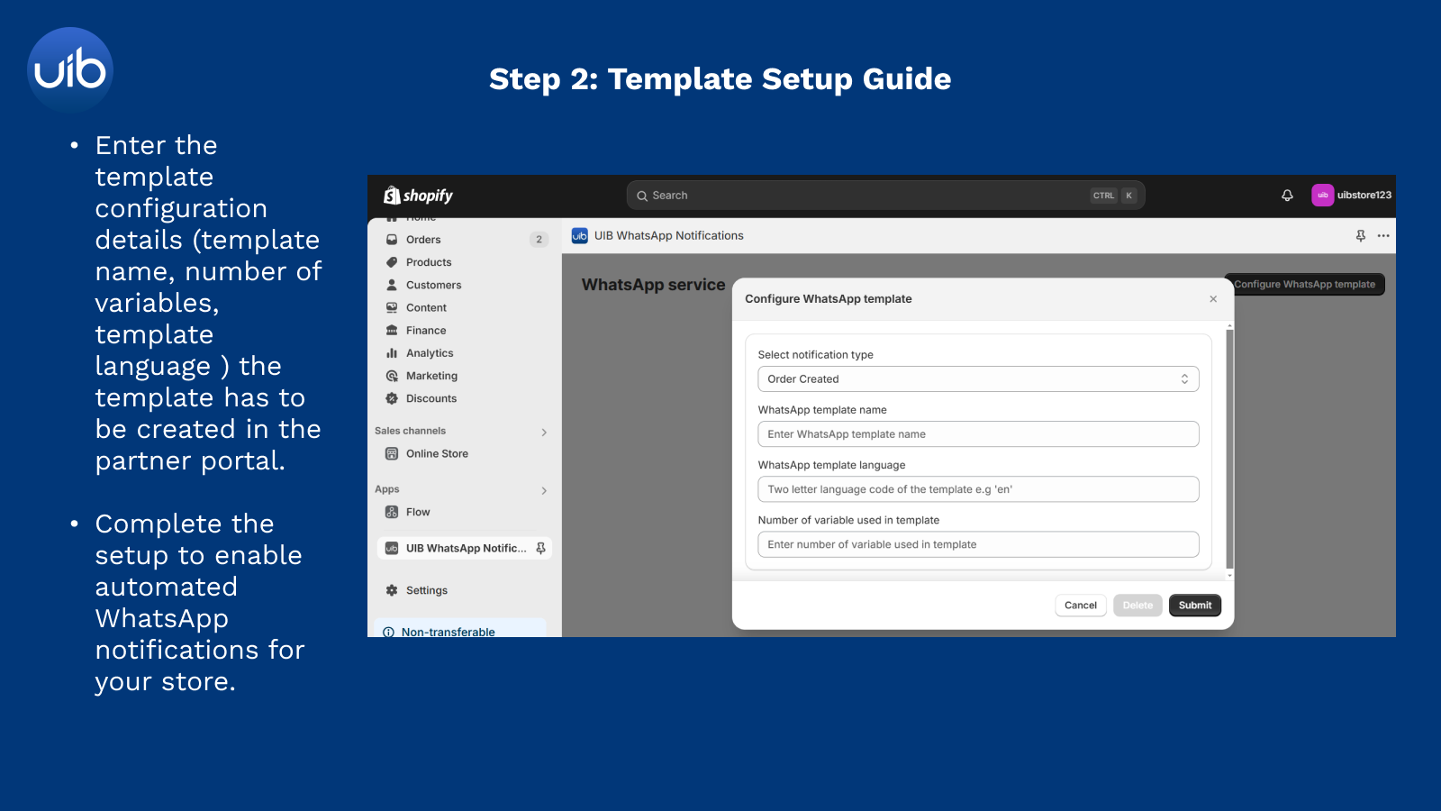 template configuration