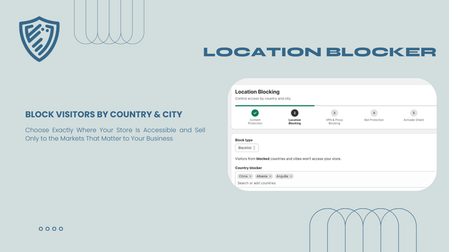 Country blocker & city IP block geolocation - Kedra app